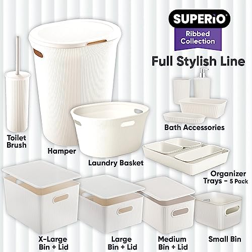 Superio Ribbed Collection - Bathroom Accessories Set