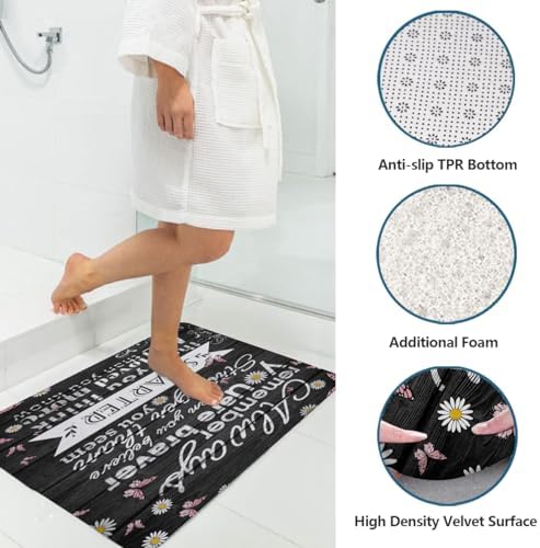 AAtter 4 Piece Shower Curtain Set with Non-Slip Rug and Bath Mat