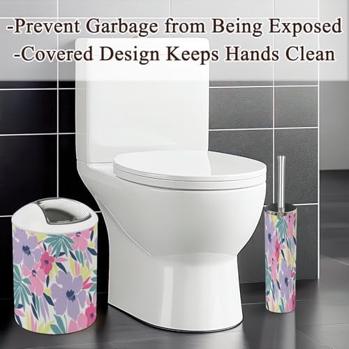 Colorful Trendy Floral Bathroom Accessory Set