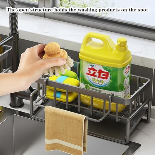 Bibabala Corner Sink Drain Rack Holder Black