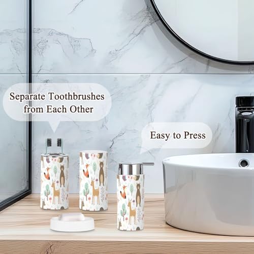 Bathroom Set 6-Piece Fast Bat Forest Seamless Pattern for Home