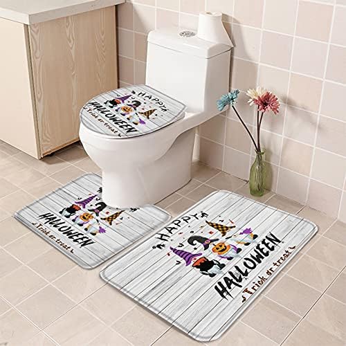 YESOF66 3 Piece Bathroom Rug Set with Non-Slip Backing