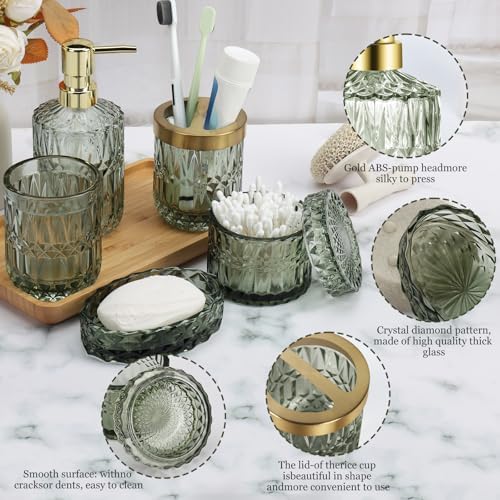 Elegant Glass Bathroom Accessory Set