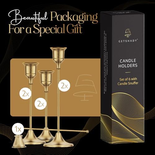 Elegant Gold Candlestick Holders for Dining and Events