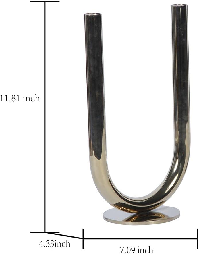 Elegant Gold U-Shape Candle Holder