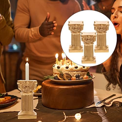 Happyyami Roman Columns 3 piece Candlestick Holders made of Resin