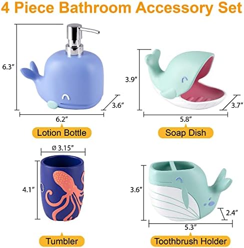 Allure Home Creation Whales 4-Piece Bath Set