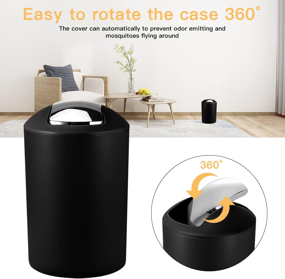 Stylish 6-Piece Black Bathroom Accessory Set With Essential bath essentials