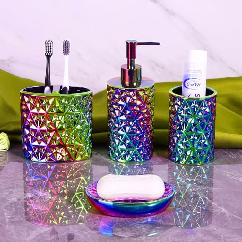 Colorful Bathroom Accessories Set 4 Pcs