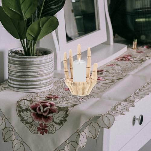 Gothic Skull Hand Candle Holder for Halloween