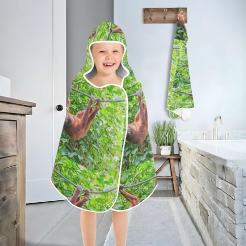 Dussdil Kids Beach Towels with Orangutan Pongo Design for Boys and Girls