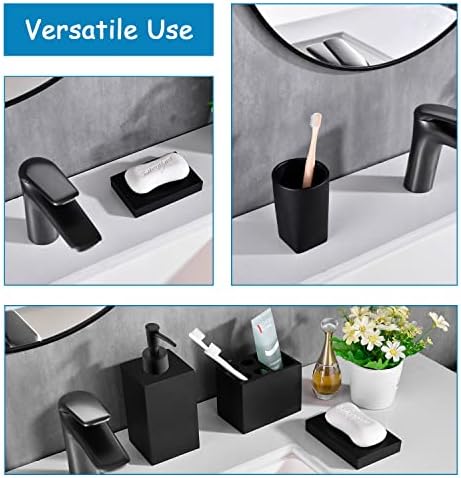 5-Piece Bathroom Accessory Set Matte Black Modern Design