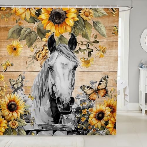 Feelyou Girls Horse Shower Curtain 72x72