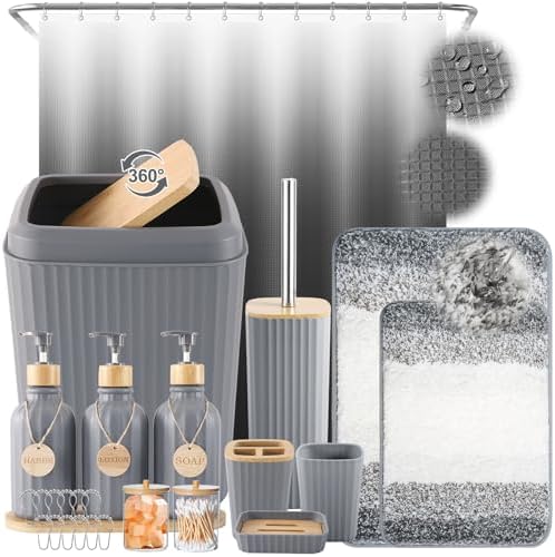 32-Piece Grey Bathroom Accessories Set