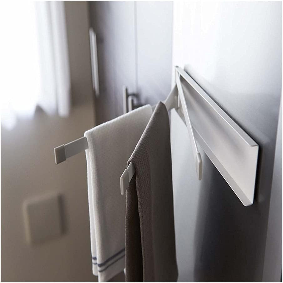 White Metal Towel Rack Wall Mounted Hanger Holder Bar