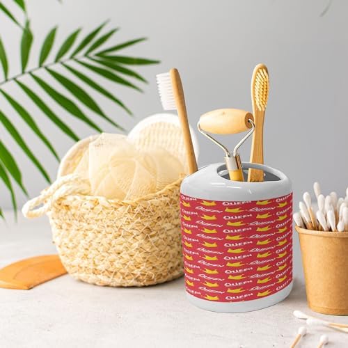 Ambesonne Queen Soap Dispenser and Toothbrush Holder Set