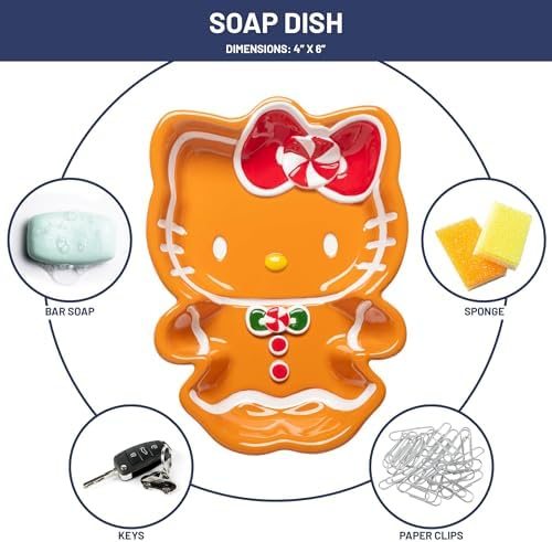 Jay Franco Hello Kitty Christmas Bathroom Set - 2 Piece - Lotion Soap Dish