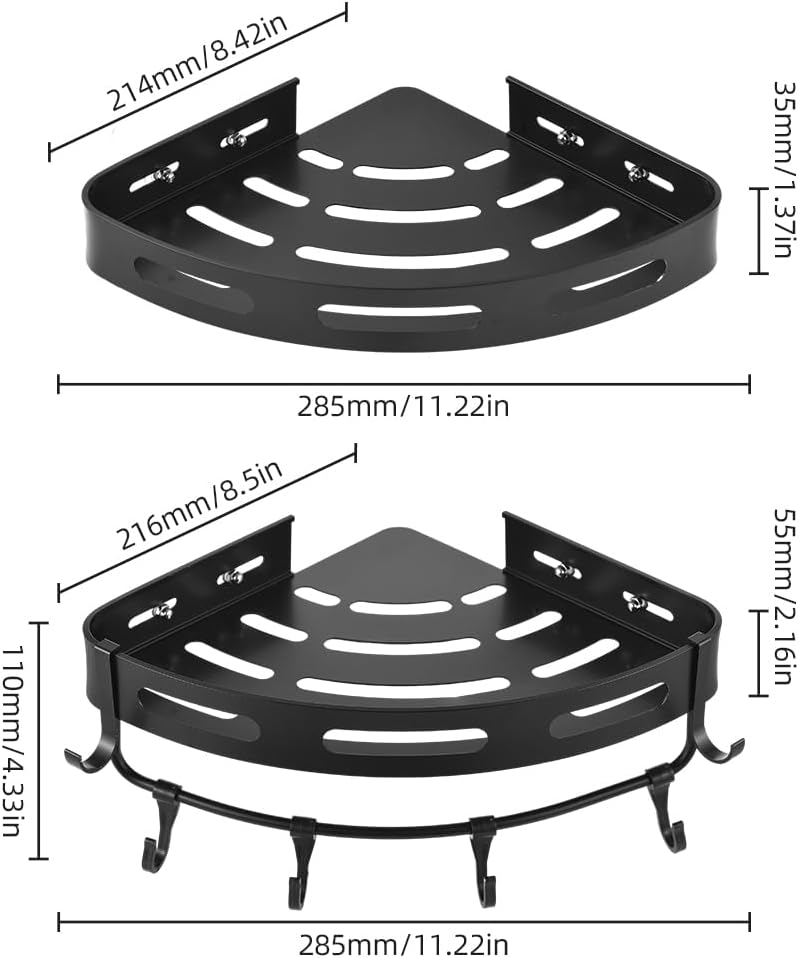 Flowhale Corner Shower Caddy 3-Tier Wall Mounted Organizer