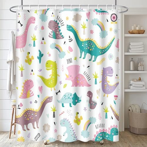 Arttown Dragon Dinosaurs Rainbow Pink Bath Set