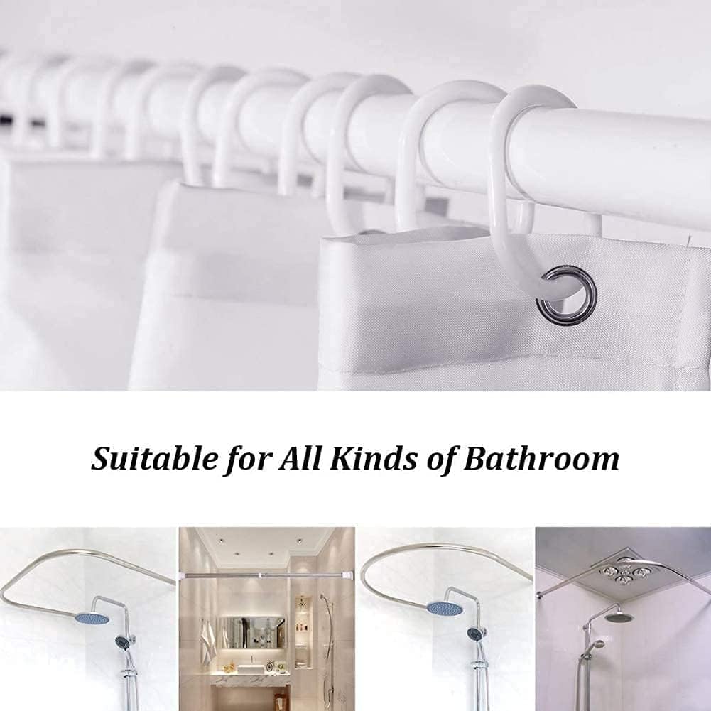 DDS-DUDES 4Pcs Christmas Shower Curtain Set for Kids Bathroom