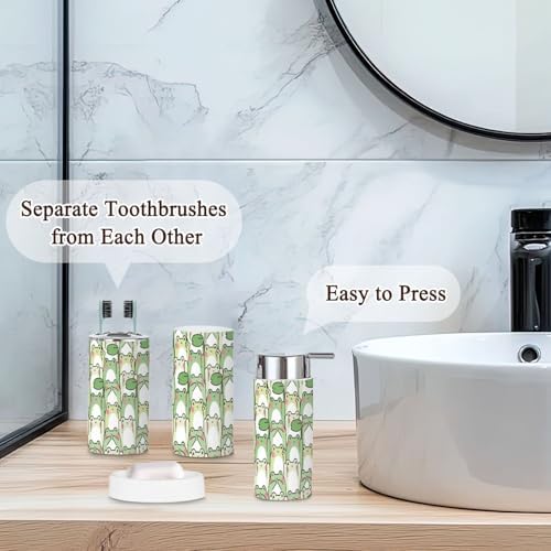 6 Piece Cute Frog Bathroom Accessories Set