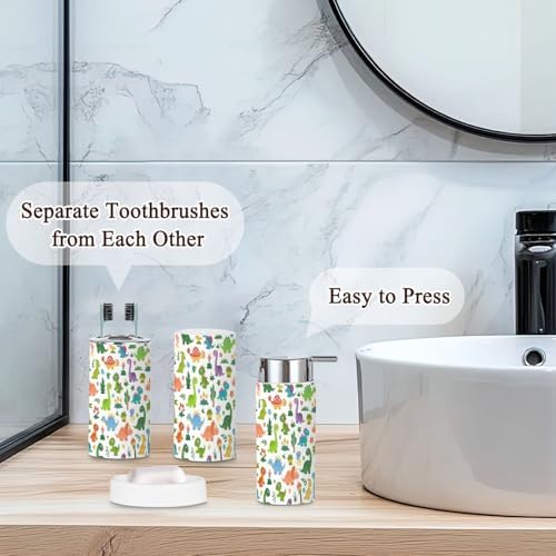 Unique 6-Piece Cartoon Dinosaur Bathroom Set for Kids