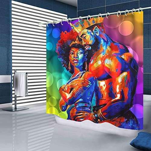 African American Shower Curtain Set 4PCS