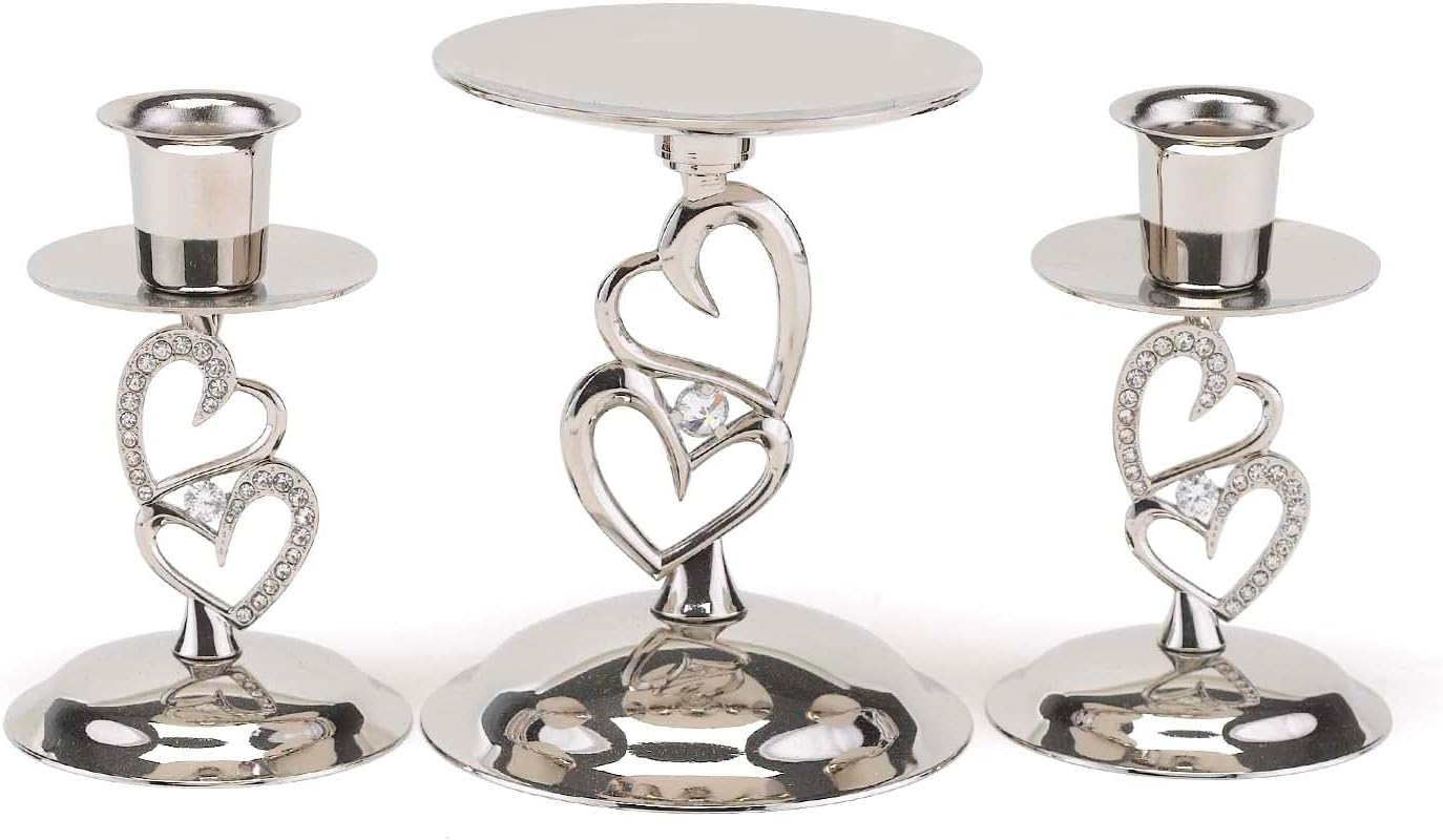 Sparkling Love Set Candle Stands 3 Count