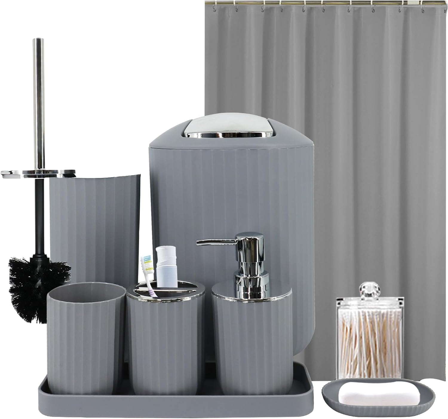 Grey Bathroom Accessories Set
