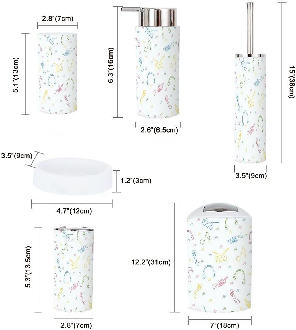 6-Piece Bathroom Accessories Set Durable Stylish