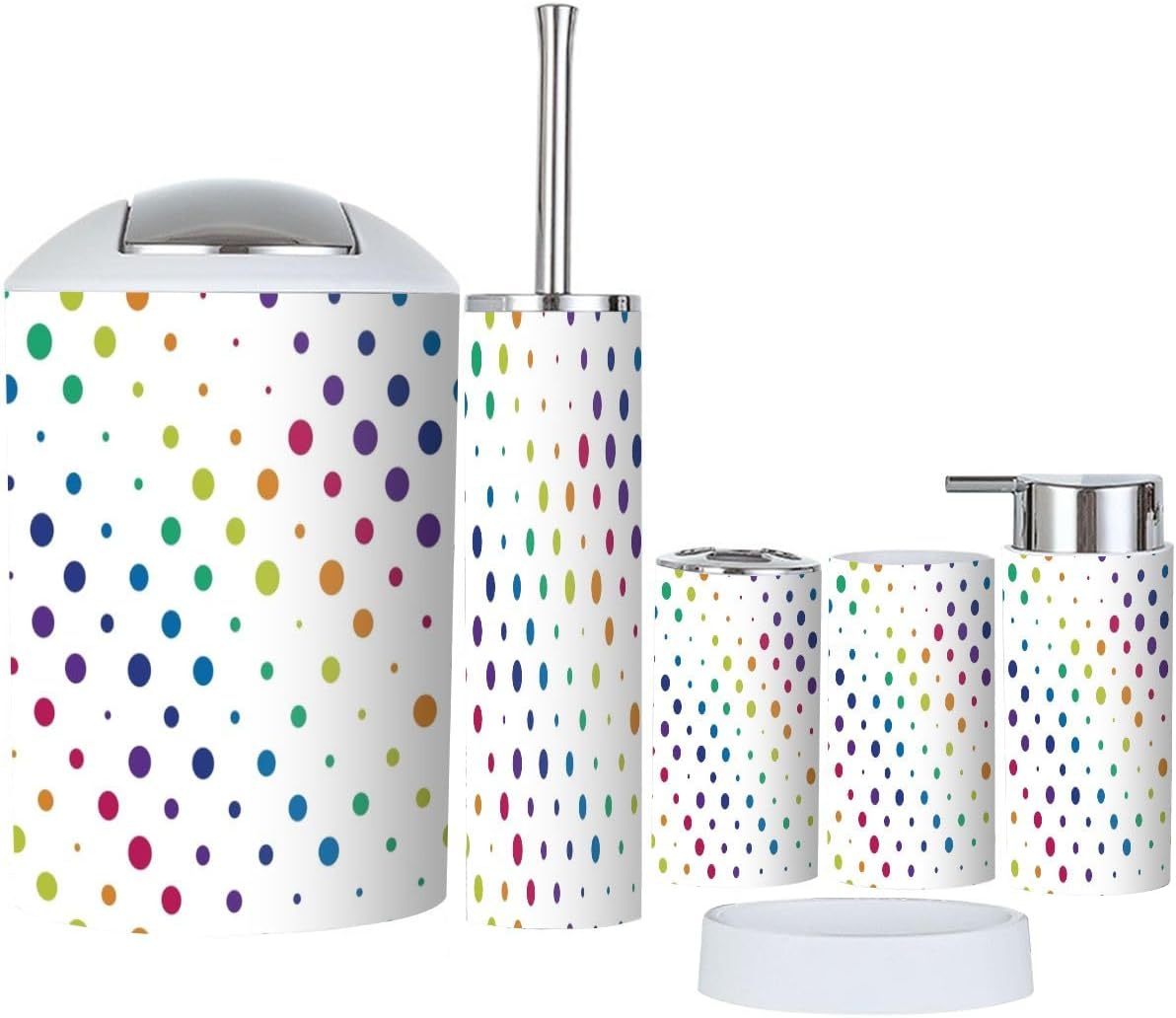 Pride Rainbow 6 Pcs Bathroom Accessories Set