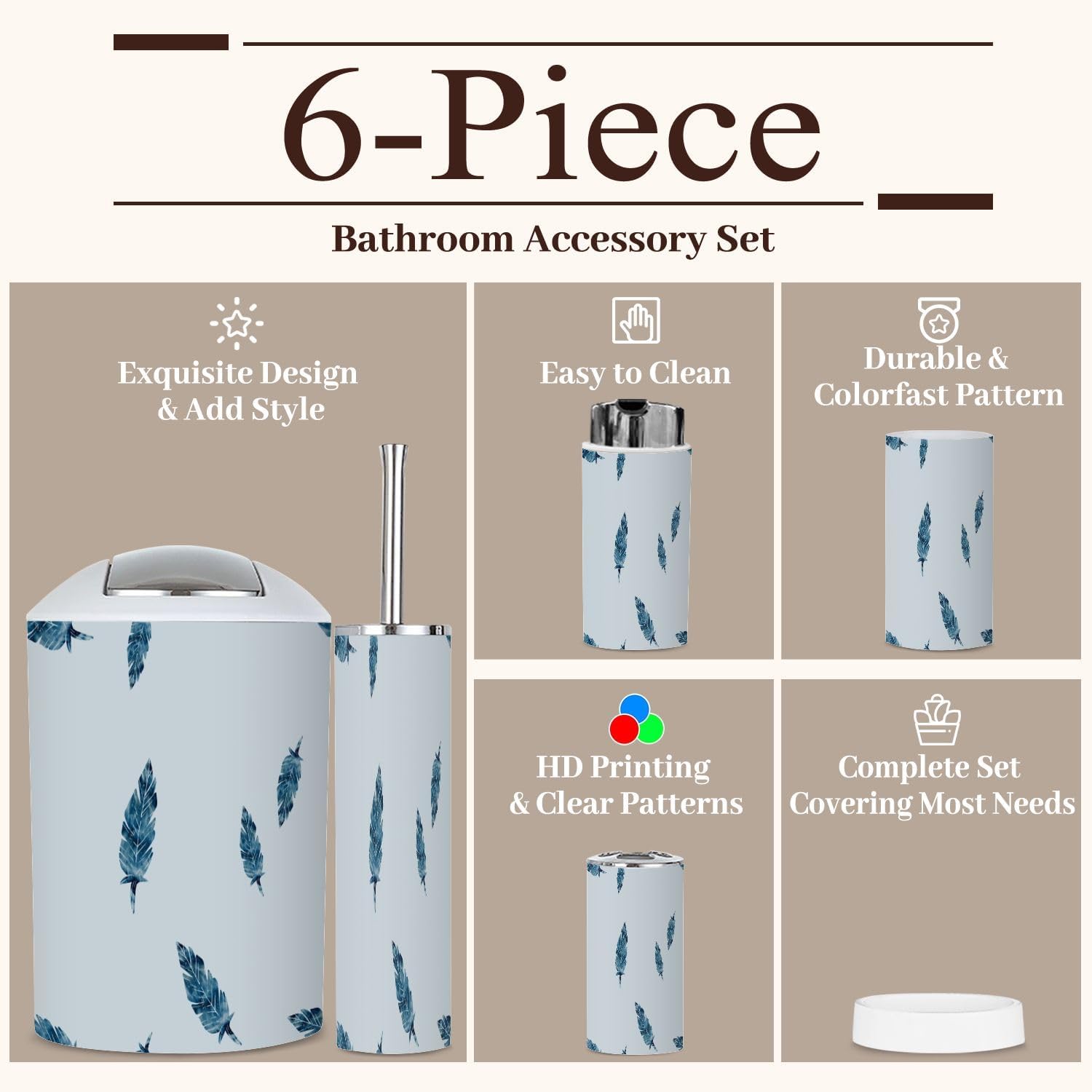 Bath 6-Piece Bathroom Accessories Set