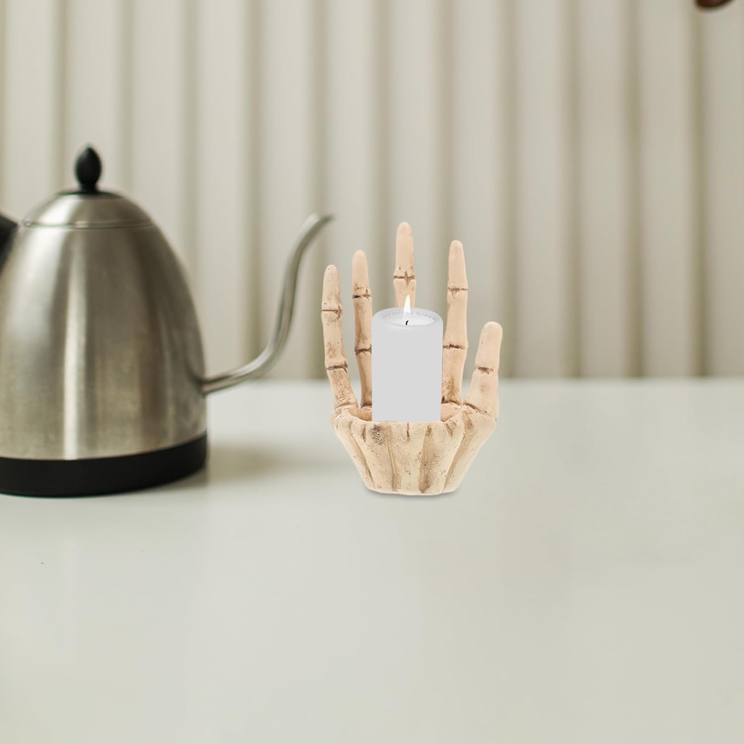 Gothic Skull Hand Candle Holder for Halloween