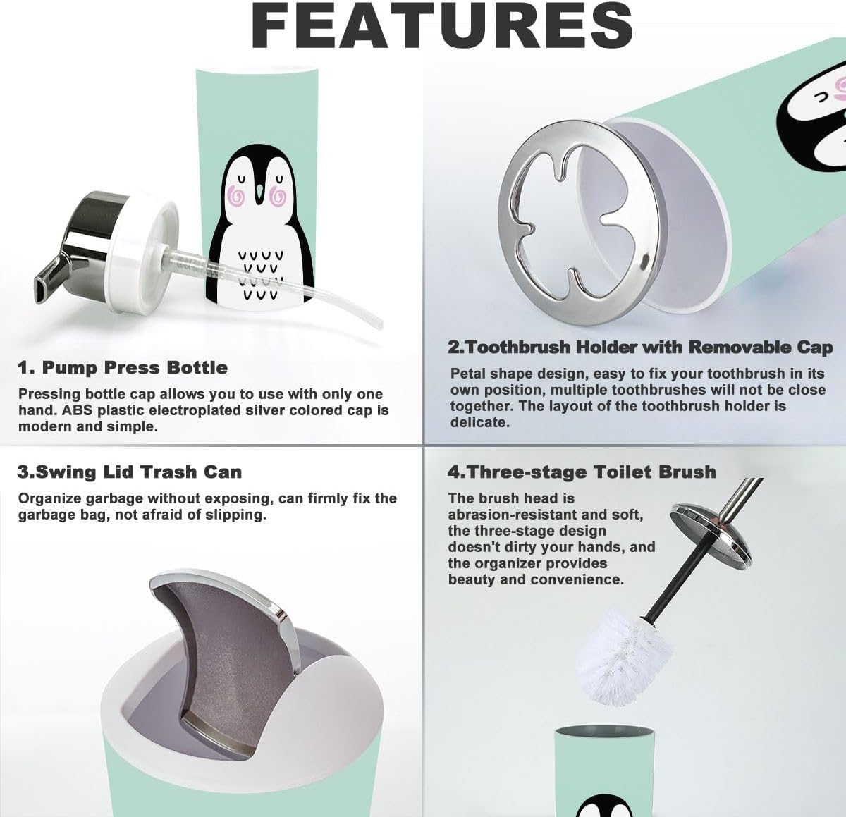 Stylish 6-Piece Bathroom Accessories Set