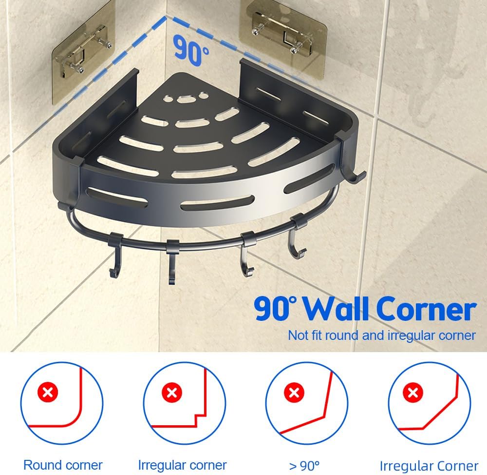 Flowhale Corner Shower Caddy 3-Tier Wall Mounted Organizer