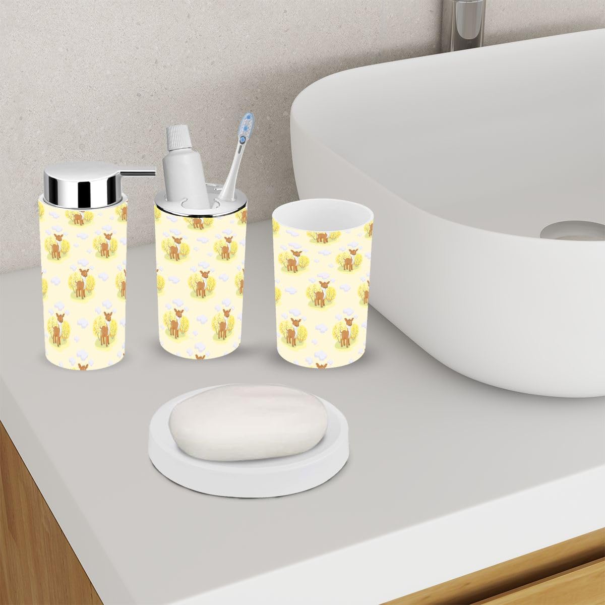 Colorful 6-Piece Bathroom Accessory Set