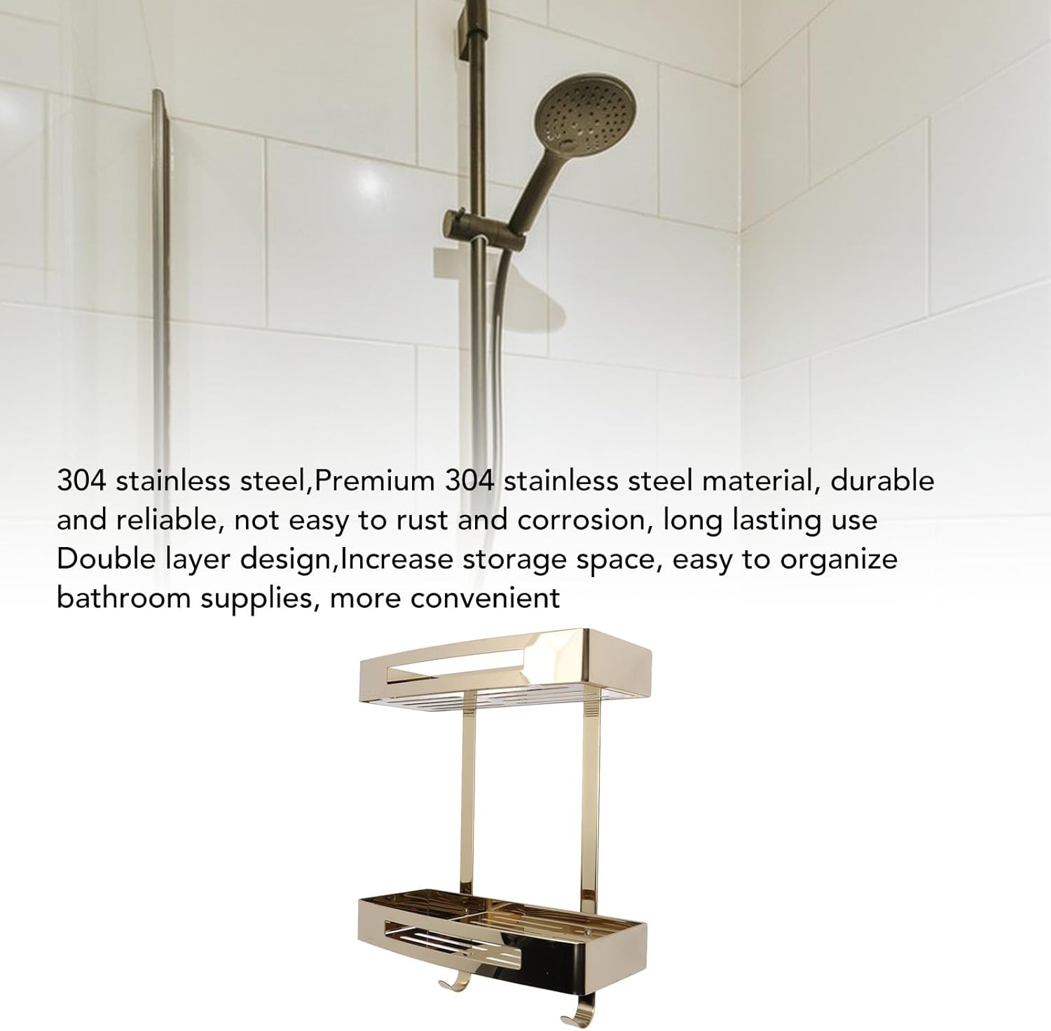 Sturdy 2-Tier Flush Organizer for Washrooms