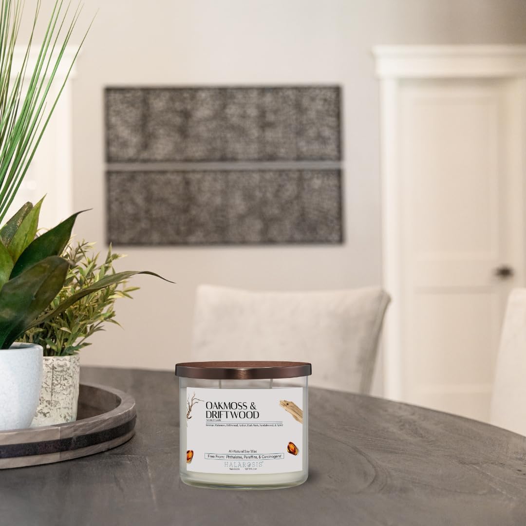 17 oz Oakmoss Driftwood Soy Candle