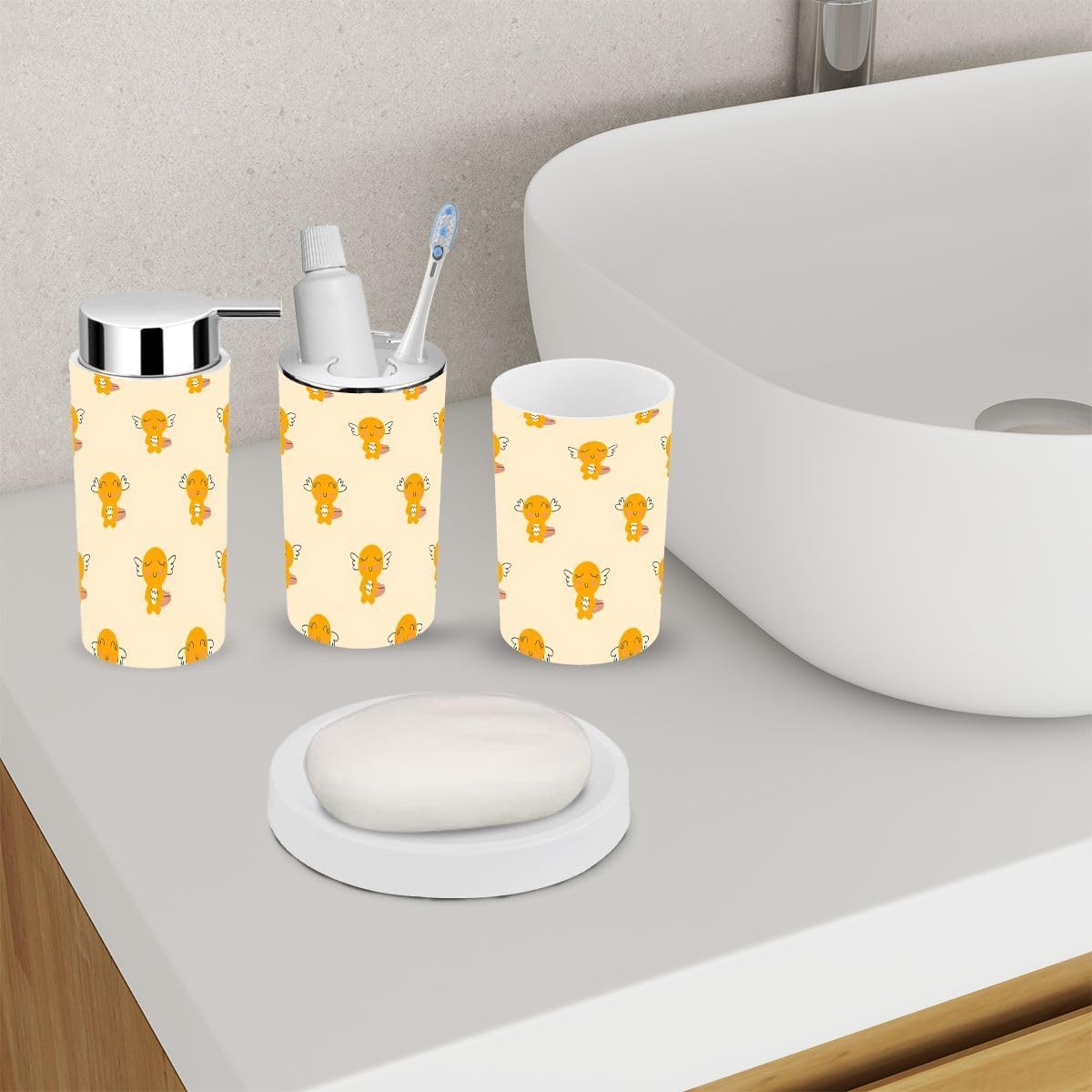Bathroom Accessory Set 6 Piece XNGJEMVWXO Cute Axolotls Pattern