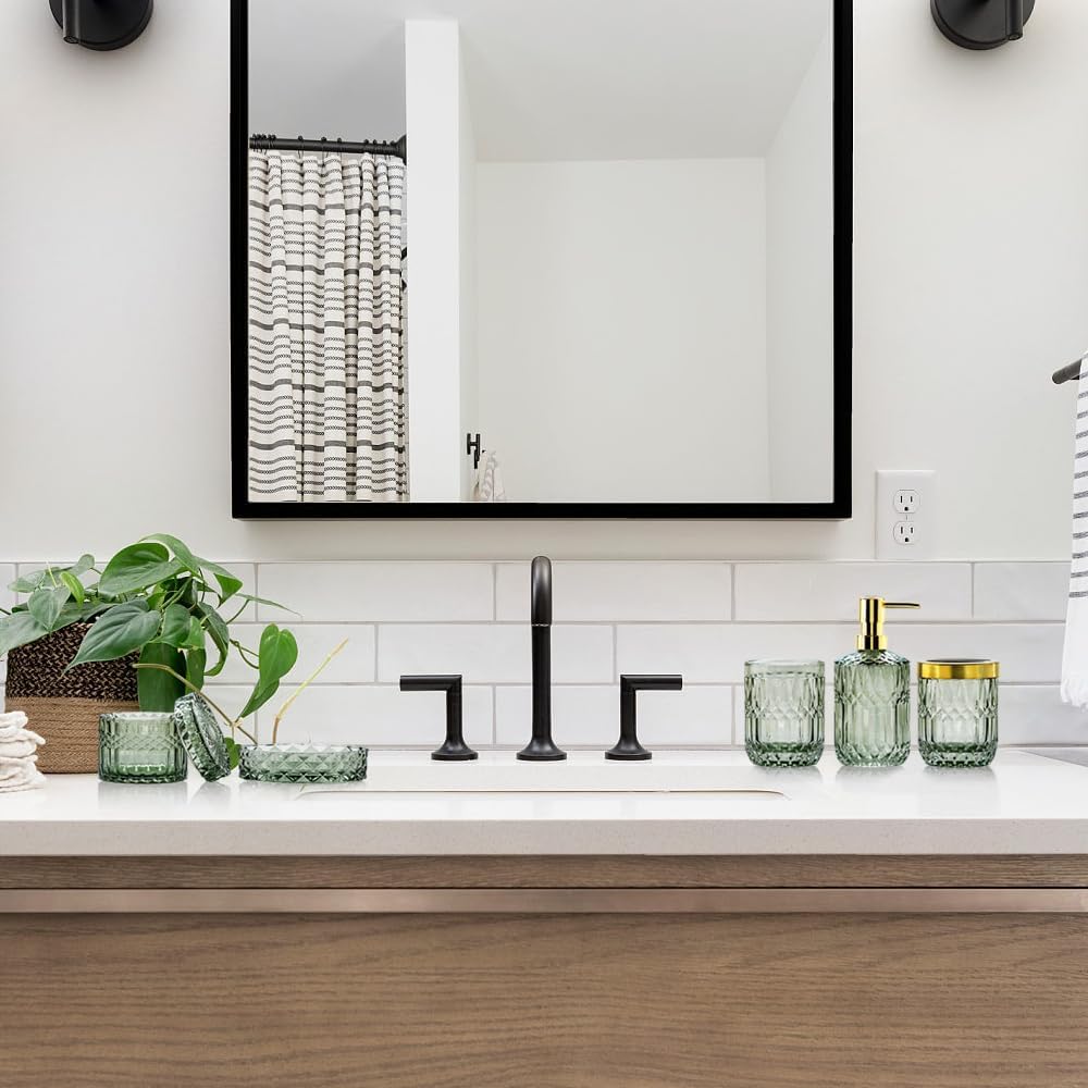 Stylish Glass Bathroom Set 5 Pcs for Home or Gift