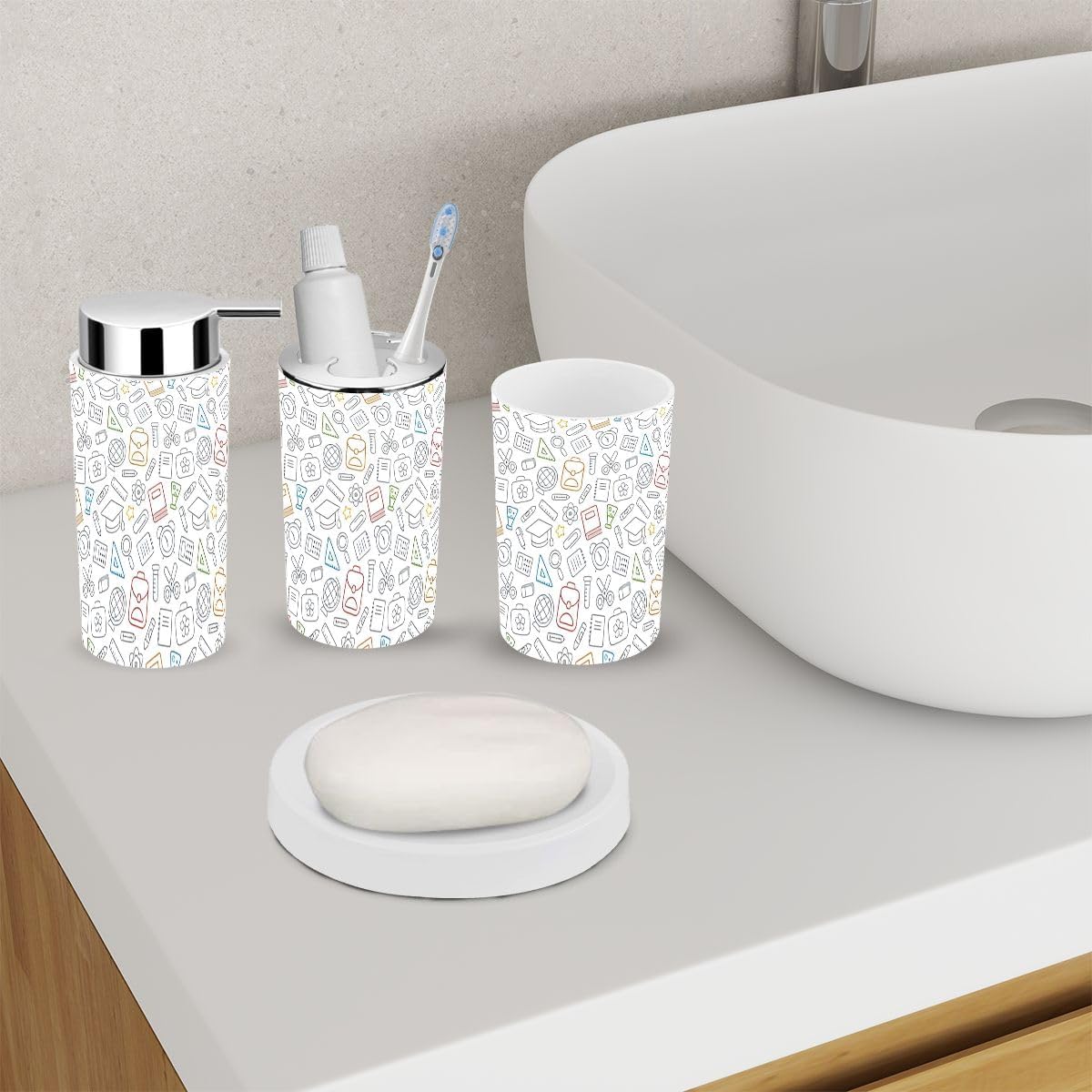 Stylish 6-Piece Bathroom Organizing Set