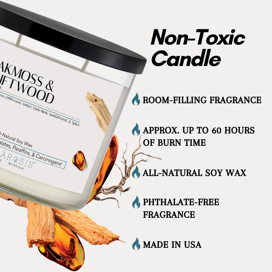 17 oz Oakmoss Driftwood Soy Candle