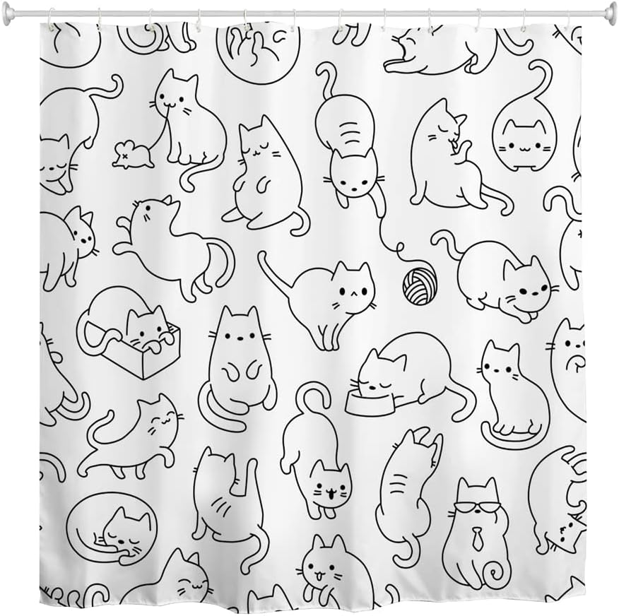 ICOSAMRO Cat-Themed Bathroom Set