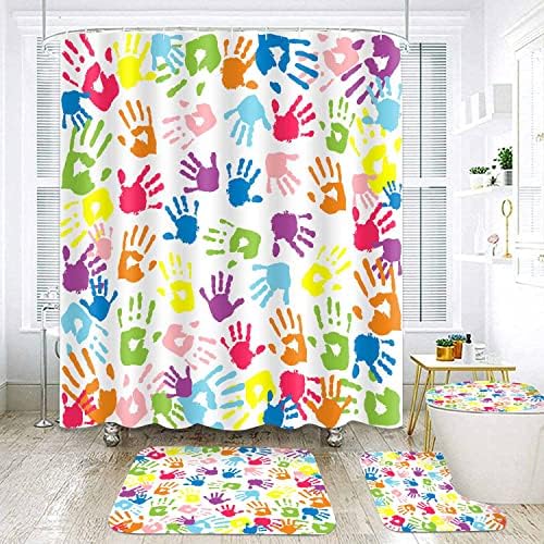 Vibrant Rainbow Shower Curtain Set for Kids