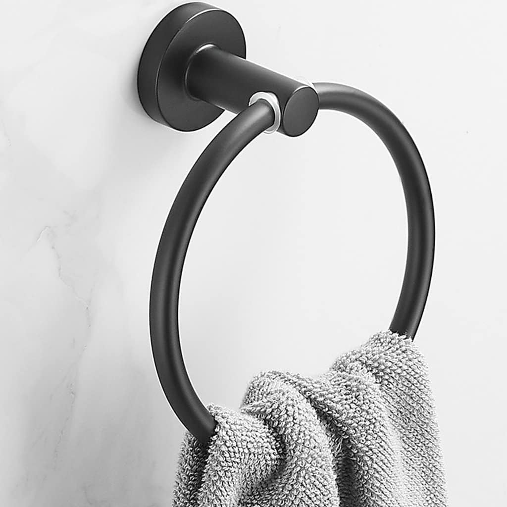 Black Round Stainless Steel Hand Towel Holder
