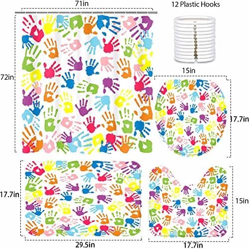 Vibrant Rainbow Shower Curtain Set for Kids