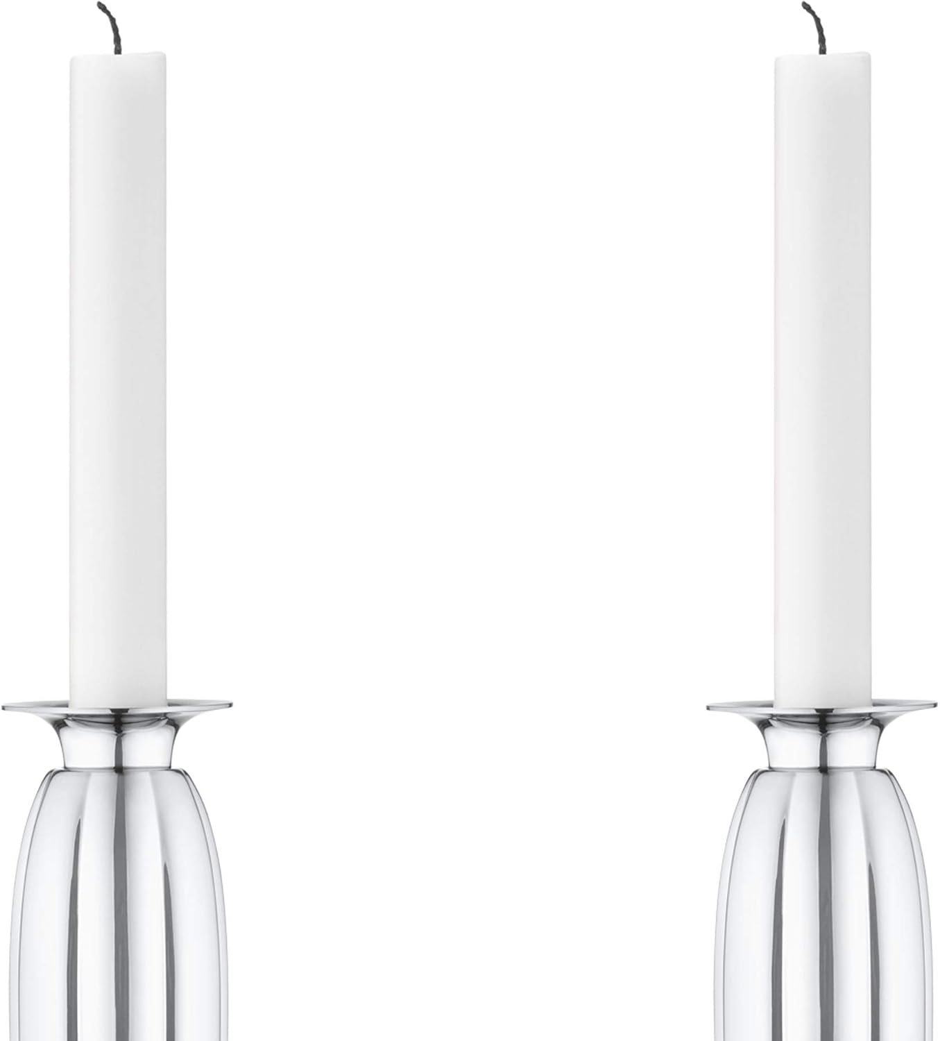 Georg Jensen Bernadotte Candleholder Set 2-Piece - Elegant Pair of Timeless Candleholders