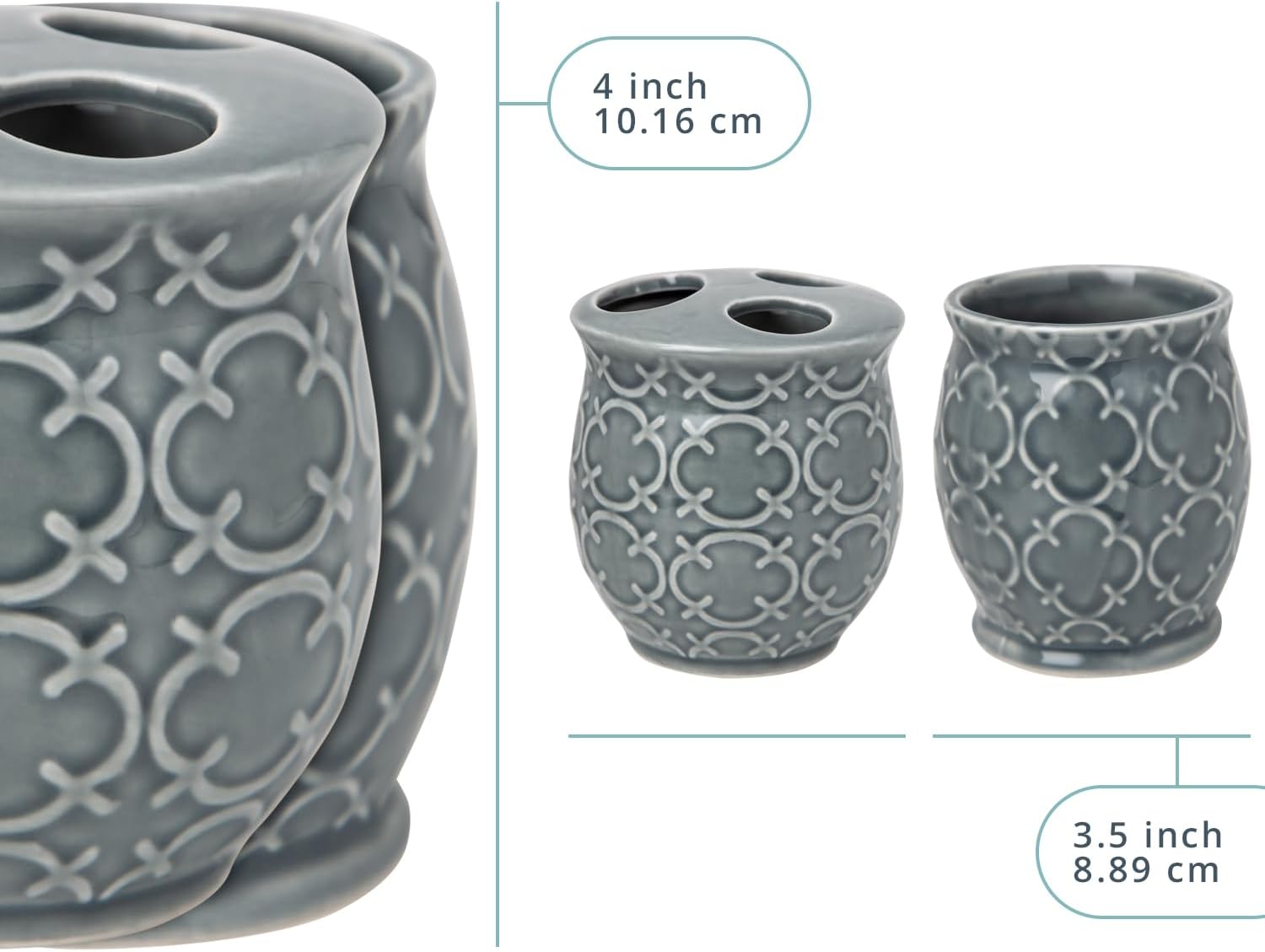 Modern 4-Piece Ceramic Bathroom Accessory Set