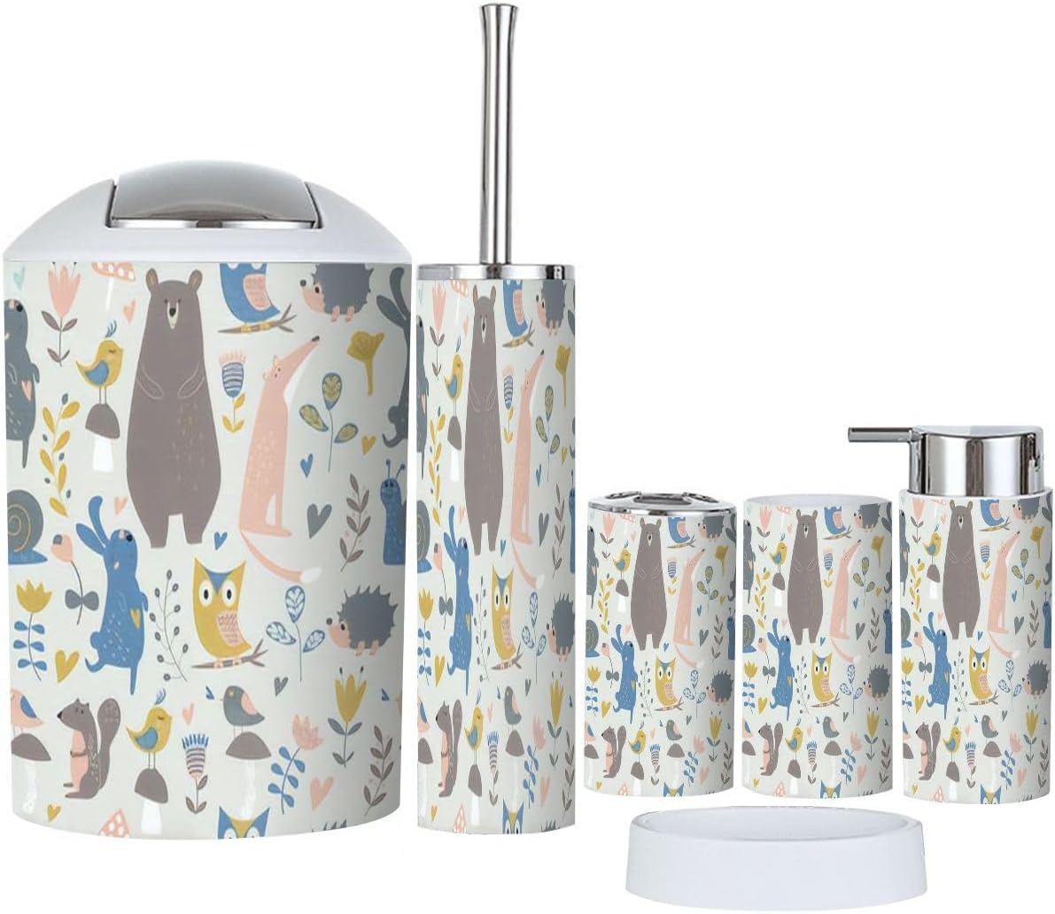 Seamless Forest Bathroom Accessories 6 Pcs