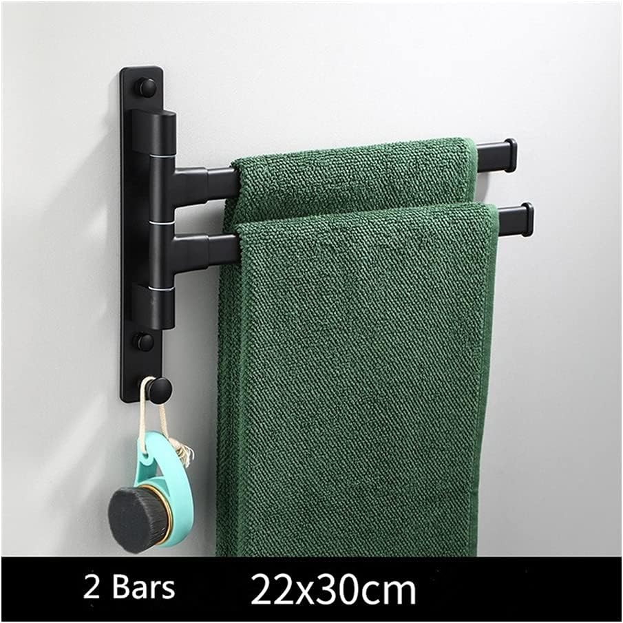 Black Towel Holder for Bathroom with Swivel